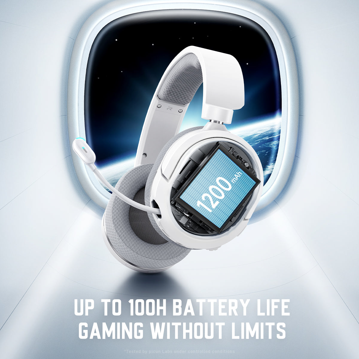 Picun G2 PRO Wireless Gaming Headset, Over-Ear 7.1 Virtual Surround Sound, 2.4GHz/Bluetooth 5.4/Wired, 5ms Ultra-Low Latency, 100H Battery, ENC Noise-Canceling Mic, RGB, for PC PS5 PS4 Switch