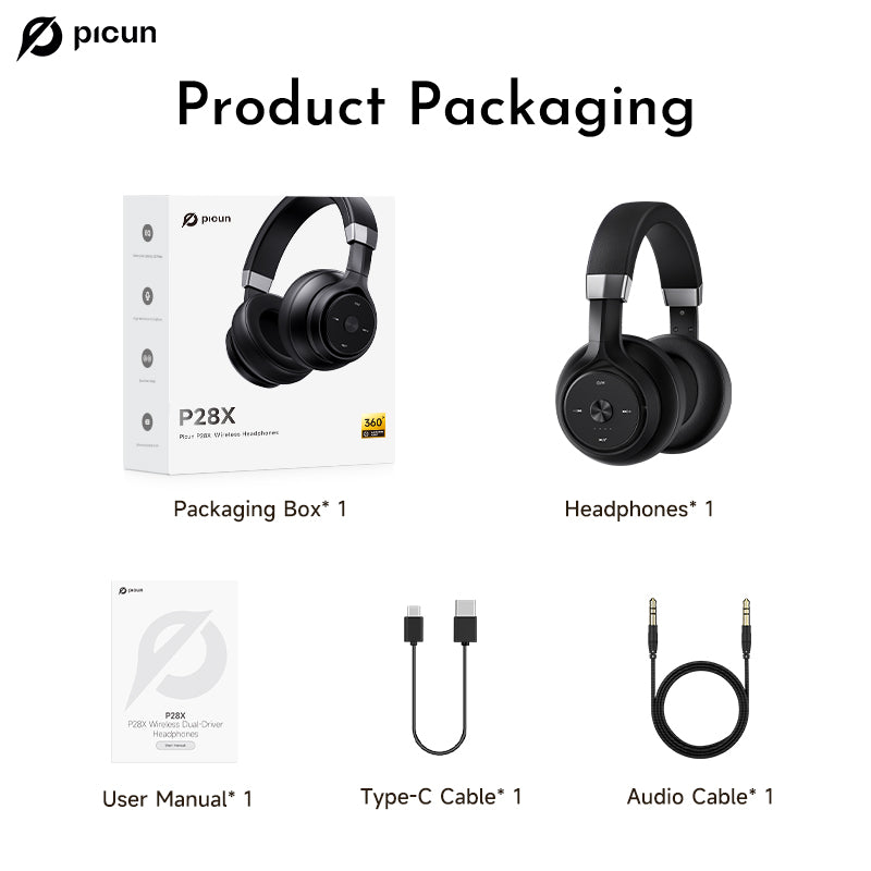 picun P28X Over-ear Wireless headphones